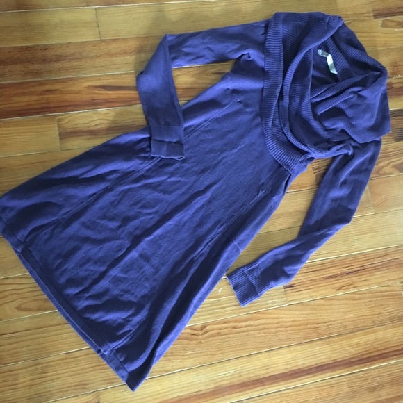 Athleta Dresses & Skirts - Athleta Purple Sochi Sweater Dress Drape Neck